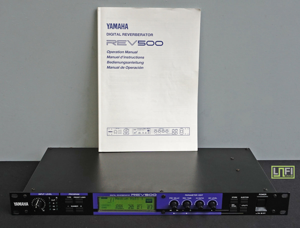 Yamaha REV500 90's Digital Reverb 1U Rack Mount Digital Effects Processor