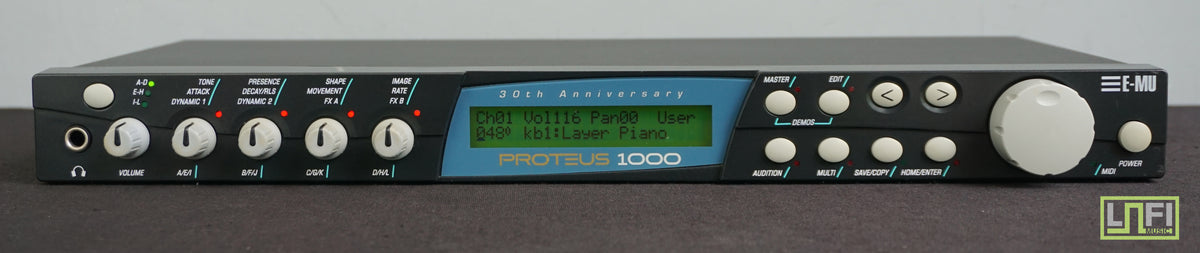 E-MU Proteus 1000 30th Anniversary 1U Rack MIDI Synthesiser Sound