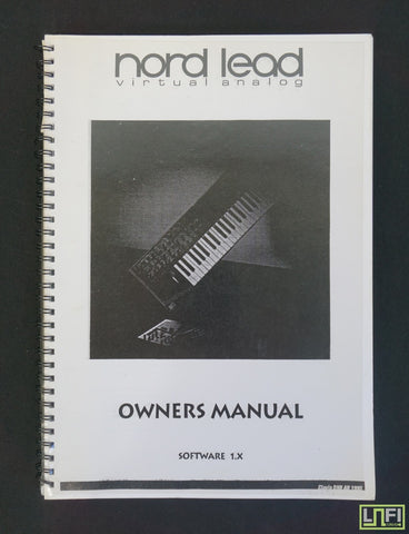 Nord Lead Virtual Analog Vintage Original Owner's Manual - Software 1.x - image 1