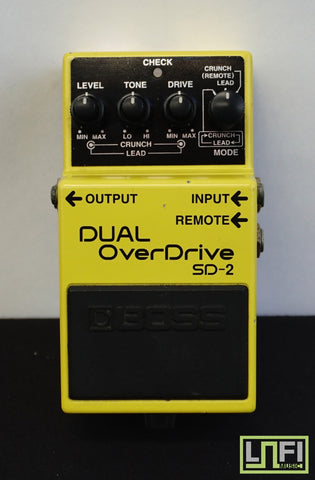 Boss SD-2 Dual Overdrive 90's Electric Guitar Yellow Effects Pedal - MIT - image 1