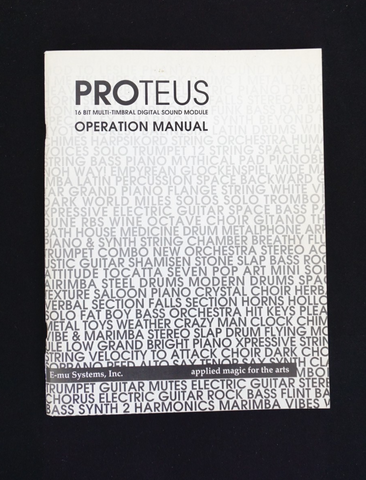 E-MU Systems Proteus 16 Bit Multi-Timbral Digital Sound Module Operation Manual - image 1