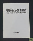 Yamaha TX216 Performance Notes Original English Reference Booklet - image 1