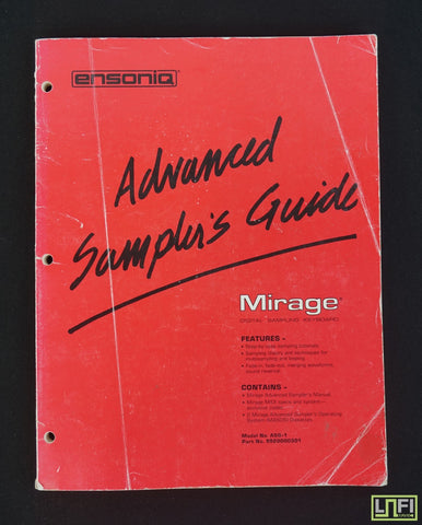 Ensoniq Mirage Digital Sampling Keyboard Original Advanced Sampling Guide Manual - image 1