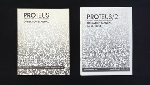 E-MU Systems Proteus Operation Manual W/ Proteus 2 Addendum Operation Manual - image 1