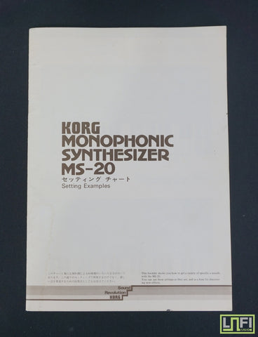 Korg MS-20 Monophonic Synthesiser Original 1985 Settings Examples Book. - image 1