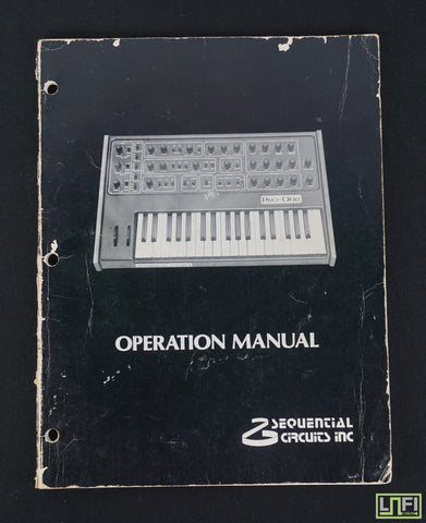 Sequential Circuits Pro-One Synthesiser Original Owners Manual - English - image 1