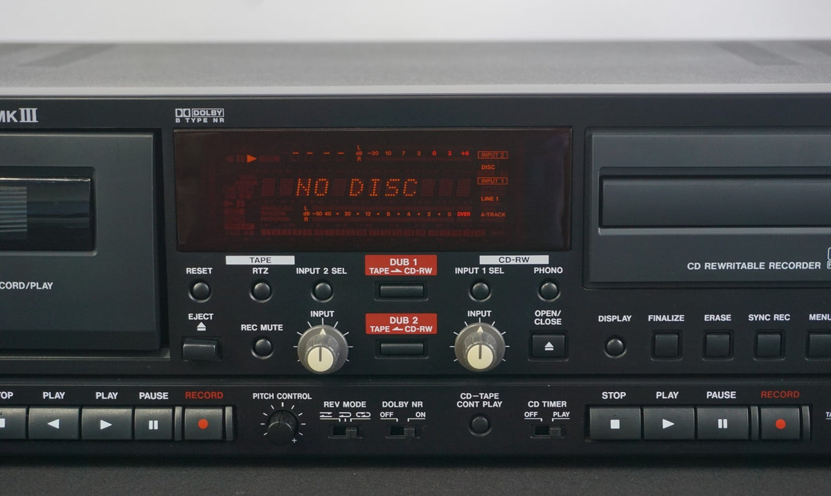 TASCAM CC-222 MKIII Dual CD Recorder / Cassette - Pro Studio Rack