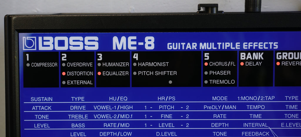 BOSS ME-8 Electric Guitar Multiple Effects Processor Pedal Board