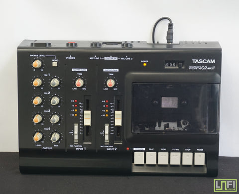 Tascam Porta 02 MKII Black - 4 Track Analogue Cassette Recorder - Pro Serviced