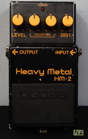 Boss HM-2 Heavy Metal Vintage 1985 Black Distortion Guitar Effect Pedal