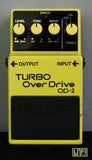 Boss Vintage 1988 Turbo Overdrive OD-2 Yellow Guitar Effects Pedal - MIJ