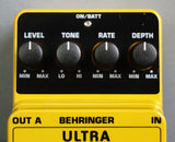 Behringer UC100 Ultra Chorus Yellow Electric Guitar Effects Pedal