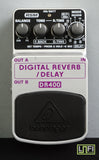 Behringer DR400 Digital Reverb / Delay Silver Electric Guitar Effects Pedal