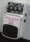 Behringer DR400 Digital Reverb / Delay Silver Electric Guitar Effects Pedal