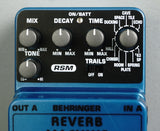 Behringer RV600 Reverb Machine Blue Electric Guitar Effects Pedal