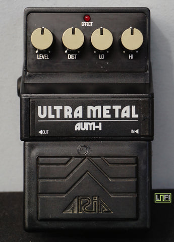 Aria Ultra Metal AUM-1 80s Black Distortion Guitar Effect Pedal Made In Japan
