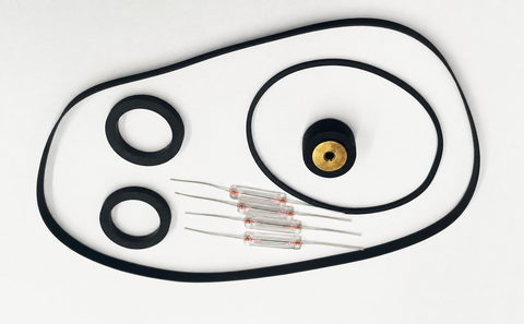 Tascam 246 full service kit with two belts, two idler tyres, pinch roller and four VU bulbs