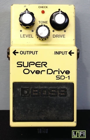 Boss SD-1 90's Super Overdrive Pale Yellow Guitar Effects Pedal