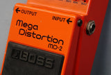 Boss MD-2 Mega Distortion Bright Orange Electric Guitar Effects Pedal