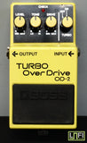 Boss Vintage 1987 Turbo Overdrive OD-2 Yellow Guitar Effects Pedal - MIJ