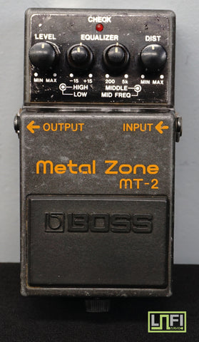Boss MT-2 Metal Zone Distortion Matte Black Guitar Effects Pedal